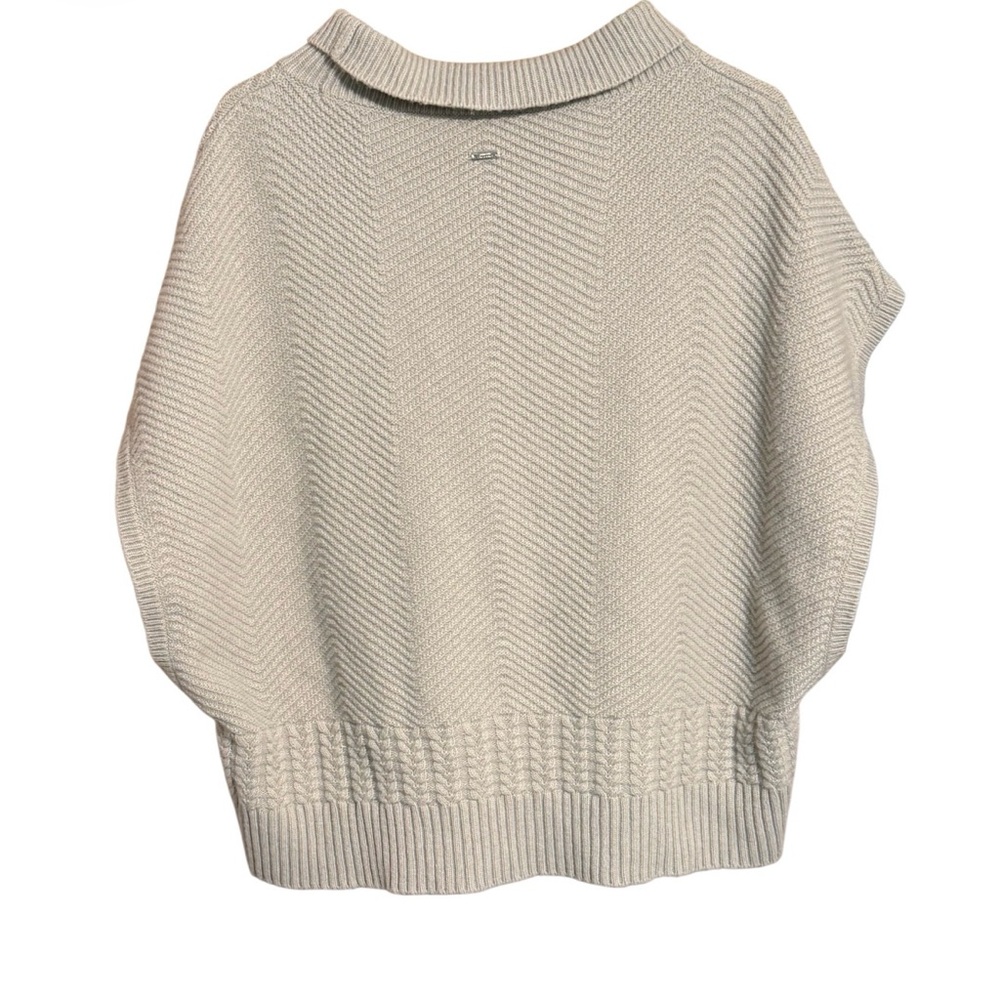 Armani Exchange AX Wool Blend Mock Neck Poncho Sweater Women’s M Beige Knit - Picture 3 of 5